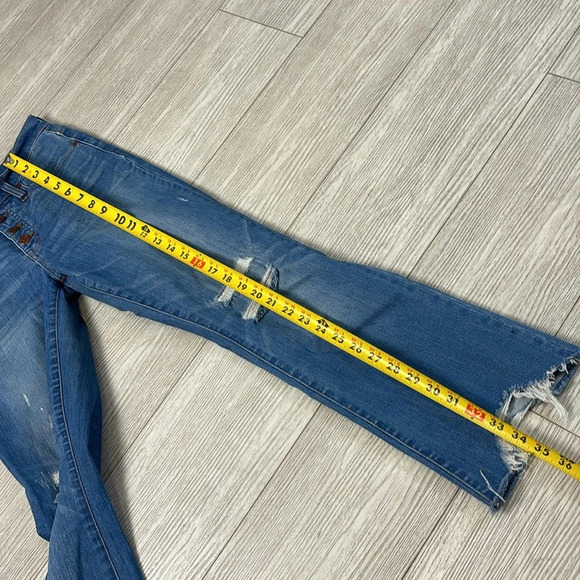 Madewell Cali Demi-Boot Jeans Button Fly Wide Flare Leg Distressed size 25 - Picture 14 of 16